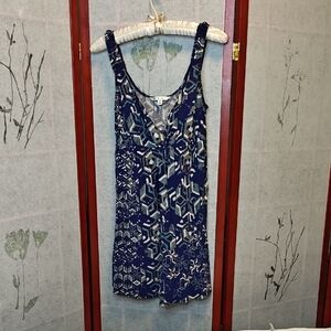 CAbi Blue Batik Print Tunic Tank - M